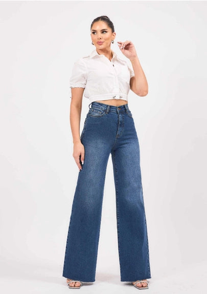 High-Waisted Wide Leg Jeans